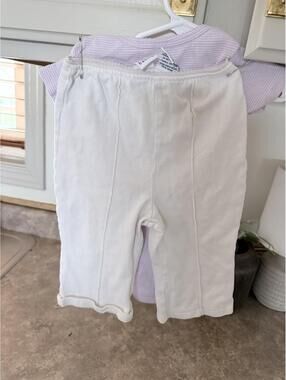 Carter's 12M Baby Onesie and White Pants Set